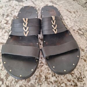 Beek Brown Leather Sandals size 6